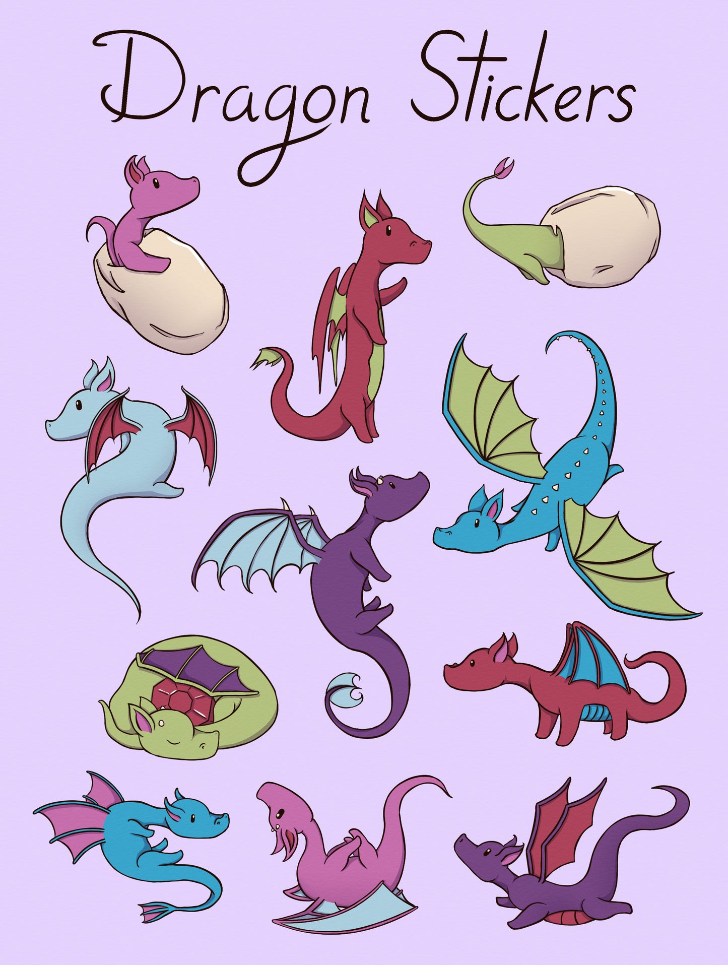 Baby Dragon Sticker Sheet