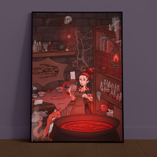 Red Witch's Room Print