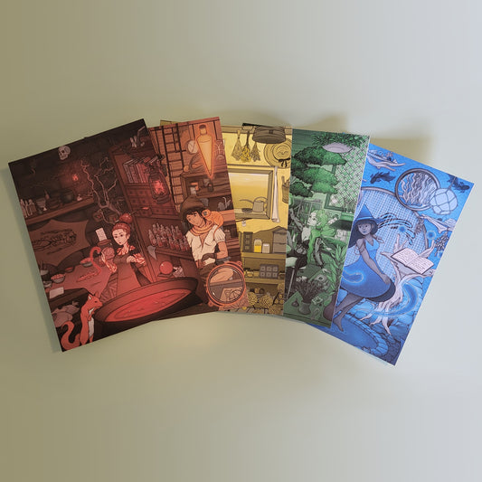 Rainbow of Witches Mini Prints